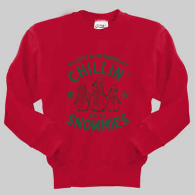 Youth Crewneck - Winter - Chillin With The Snowmies Green Thumbnail