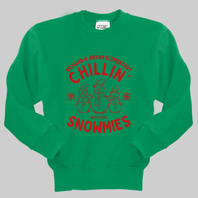Youth Crewneck - Winter - Chillin With The Snowmies Green Thumbnail