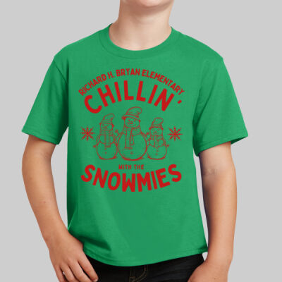Youth T-Shirt - Winter - Chillin With The Snowmies Green Thumbnail