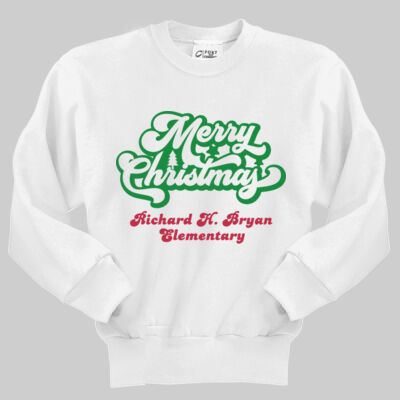 Youth Crewneck - Winter - Merry Christmas Red and Green  Thumbnail