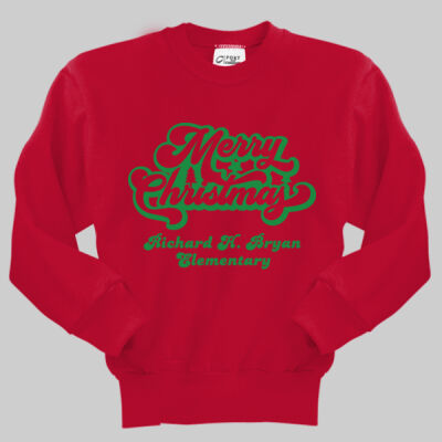 Youth Crewneck - Winter - Merry Christmas Green Thumbnail