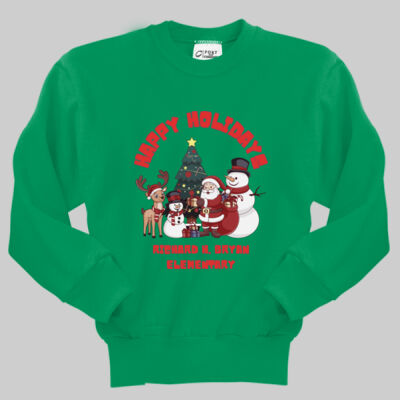 Youth Crewneck - Winter - Happy Holidays Red Thumbnail