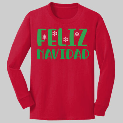 Youth Long Sleeve Shirt - Winter - Feliz Navidad Green Thumbnail