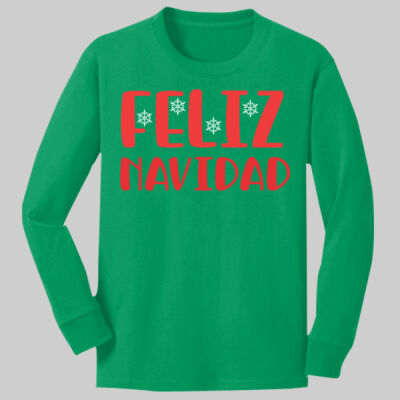 Youth Long Sleeve Shirt - Winter - Feliz Navidad Red Thumbnail