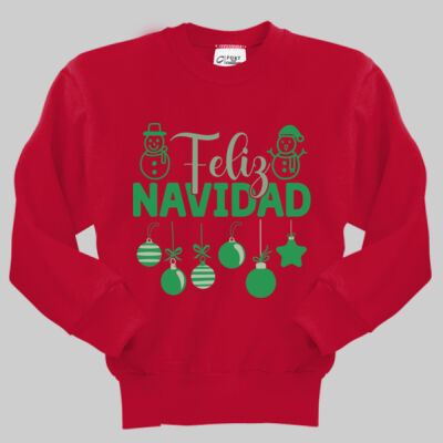 Youth Crewneck - Winter - Feliz Navidad Green Thumbnail